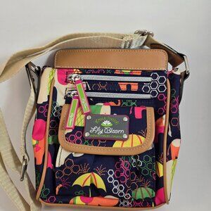 Lily Bloom Jamie Mini Crossbody Bag in Elephant Rain Multicolor print